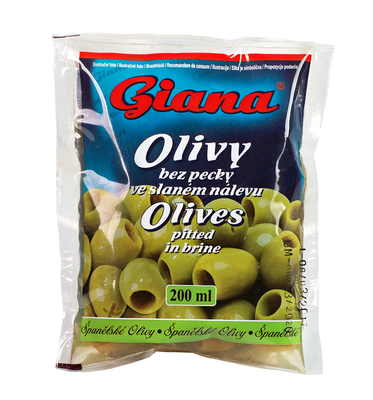 Green pitted olives 195g